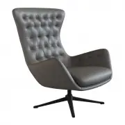 Fotel Linden z podnóżkiem Omaha Slate Grey