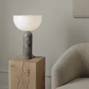 Lampa stołowa Kizu 35 cm szary marmur New Works