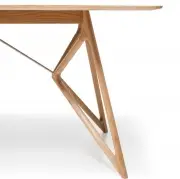 Stół dębowy Tink 220 cm jasnoszare linoleum Gazzda