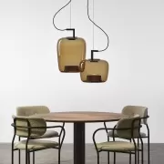 Lampa wisząca Double long przydymiona szara Brokis