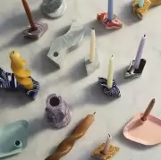 Świecznik Mie Mini 15 cm zielony Broste Copenhagen