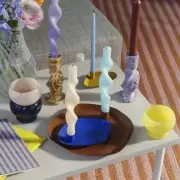 Świecznik Mie Mini 18 cm turkusowy Broste Copenhagen