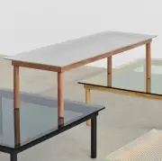 Stolik kawowy Kofi 120 cm czarny dąb przezroczysty blat Hay