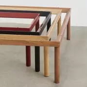 Stolik kawowy Kofi 120 cm czarny dąb przezroczysty blat Hay
