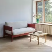Stolik kawowy Kofi 120 cm czarny dąb przezroczysty blat Hay