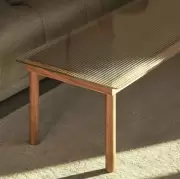 Stolik kawowy Kofi 120 cm czarny dąb przezroczysty blat Hay