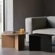 Stolik kawowy Slit 65 cm dąb lakierowany na czarno HAY