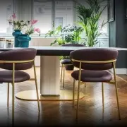 Krzesło Oleandro mosiężna podstawa cognac Calligaris