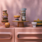 Miska ceramiczna tapas na nóżce 70s dunes HKliving