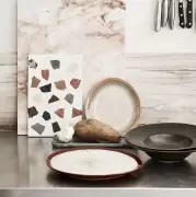 Zestaw 2 ceramicznych talerzy 70s coconut HKliving