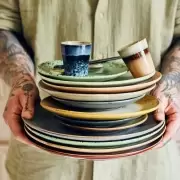 Zestaw 2 ceramicznych talerzy 70s Palms HKliving