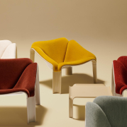 Fotel F300 Dunes Leather Anthrazite Gubi