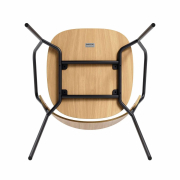 Krzesło Dosina z podłokietnikiem naturalny dąb - skóra cognac PWtbS