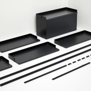 Regał modułowy Pier System 12 czarny - anodowane aluminium HAY