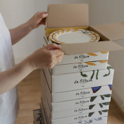 Talerz La Pittura 28 cm Deep Blue Flower HAY