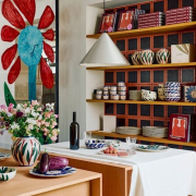 Talerz La Pittura 28 cm Deep Blue Flower HAY