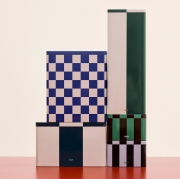 Pudełko do przechowywania Tin kremowo-bordowo-zielone HAY