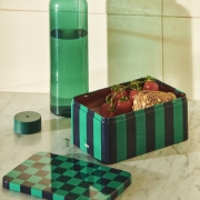 Pudełko do przechowywania Tin kremowo-bordowo-zielone HAY