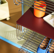 Regał modułowy Panton Wire chromowany z marmurową półką Montana