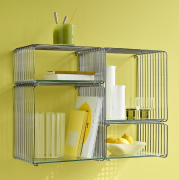 Moduł Panton Wire 34,8 × 34,8 × 34,8 cm z półką czarny Montana