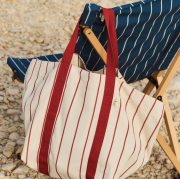 Torba piknikowa Outdoor Market czarna w beżowe pasy HAY