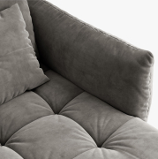 Sofa Bloom 3-osobowa szary welur Micadoni