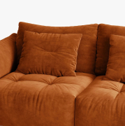 Sofa Bloom 3-osobowa terakotowy welur Micadoni