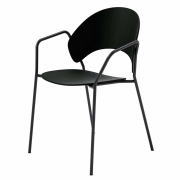 Krzesło Dosina z podłokietnikiem czarny dąb Please Wait to be Seated