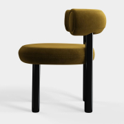 Krzesło Fat Black Steel - Forest Velvet Tom Dixon