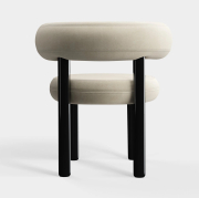 Krzesło Fat Black Steel - Pearl Velvet Tom Dixon