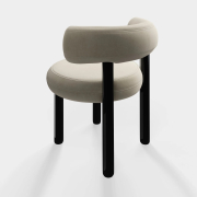 Krzesło Fat Black Steel - Pearl Velvet Tom Dixon