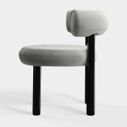 Krzesło Fat Black Steel - Silver Velvet Tom Dixon