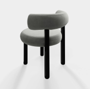 Krzesło Fat Black Steel - Silver Velvet Tom Dixon