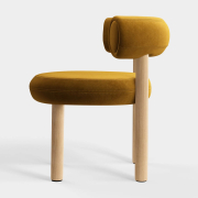 Krzesło Fat Natural Wood - Gold Velvet Tom Dixon