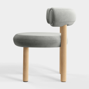 Krzesło Fat Natural Wood - Silver Velvet Tom Dixon