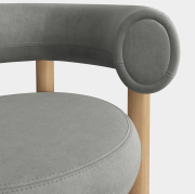 Krzesło Fat Natural Wood - Silver Velvet Tom Dixon