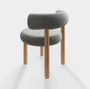 Krzesło Fat Natural Wood - Silver Velvet Tom Dixon