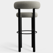 Krzesło barowe Fat Black Steel - Clay Boucle Tom Dixon