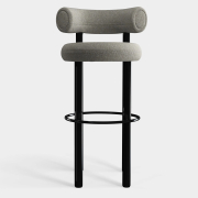 Krzesło barowe Fat Black Steel - Clay Boucle Tom Dixon