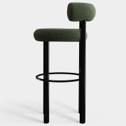 Krzesło barowe Fat Black Steel - Forest Boucle Tom Dixon
