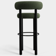Krzesło barowe Fat Black Steel - Forest Boucle Tom Dixon
