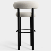 Krzesło barowe Fat Black Steel - Ivory Boucle Tom Dixon