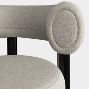 Krzesło barowe Fat Black Steel - Ivory Boucle Tom Dixon