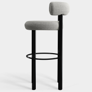 Krzesło barowe Fat Black Steel - Natural Boucle Tom Dixon