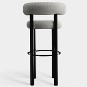 Krzesło barowe Fat Black Steel - Natural Boucle Tom Dixon