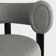 Krzesło barowe Fat Black Steel - Natural Boucle Tom Dixon