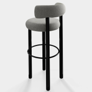 Krzesło barowe Fat Black Steel - Natural Boucle Tom Dixon