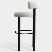 Krzesło barowe Fat Black Wood - Ivory Boucle Tom Dixon