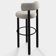 Krzesło barowe Fat Black Wood - Ivory Boucle Tom Dixon