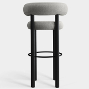 Krzesło barowe Fat Black Wood - Natural Boucle Tom Dixon